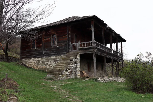 Stary Historyczny Gruziński Dom Rachuli Sakhli Dom Rachuli Tbilisi Skansen — Zdjęcie stockowe