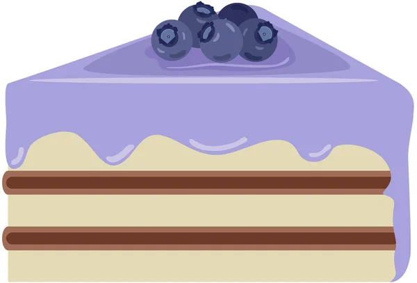 一块美味的蓝莓甜饼 — 图库矢量图片