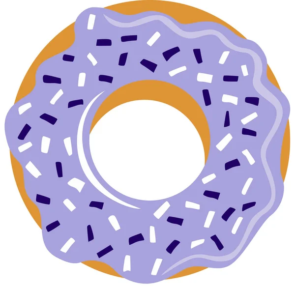 Сладкий Фиолетовый Пончик Черникой — стоковый вектор