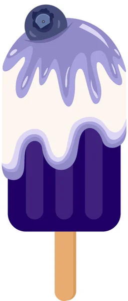 Délicieuse Glace Sur Bâton Myrtille — Image vectorielle
