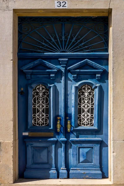 Rustic Vintage Blue Wooden Door — Stock Photo, Image