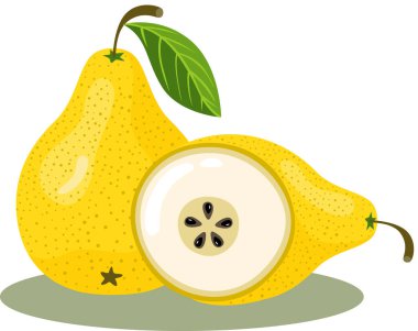 Tam ve yarım sarı armut.