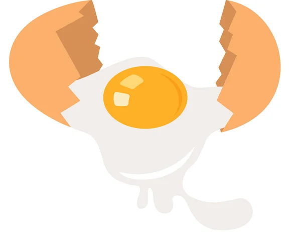 Taze Kırılmış Yumurta Beyazda Izole Edilmiş — Stok Vektör