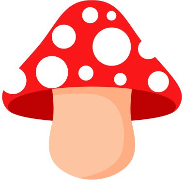 Red mushroom isolated on white