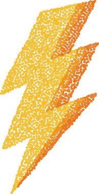 Lightning made of glitter sequins