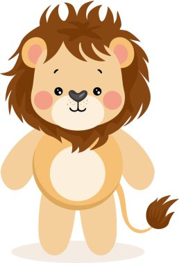 Adorable lion standing isolated on white