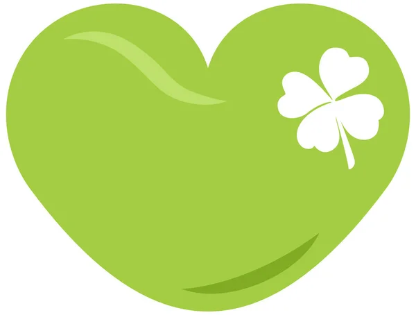 Corazón Día San Patricio Verde — Vector de stock