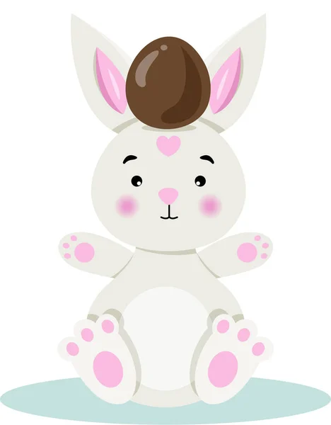Bunny Easter Egg Her Head — Stock Vector