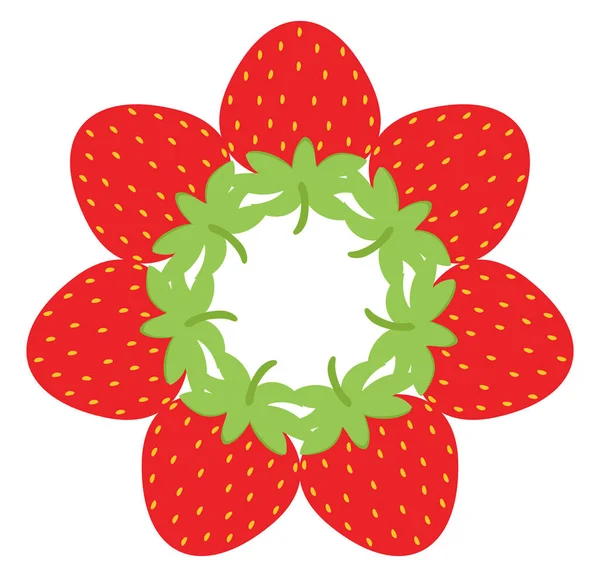 Σετ Φρέσκιες Φράουλες Που Κάνουν Κύκλο — Διανυσματικό Αρχείο