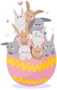 Yarım paskalya yumurtası, içi tavşan dolu.