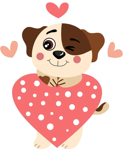 Milující Pes Velkým Srdcem — Stockový vektor