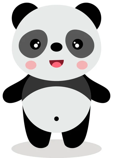 Mignon Panda Isolé Sur Blanc — Image vectorielle