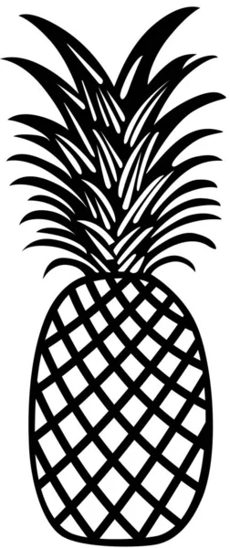 Ikona Owoców Ananasowych Izolowana Białym — Wektor stockowy