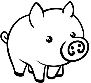 Siyah izole edilmiş domuz çizgisi simgesi