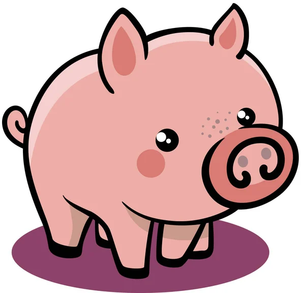 Grappige Piggy Geïsoleerd Wit — Stockvector