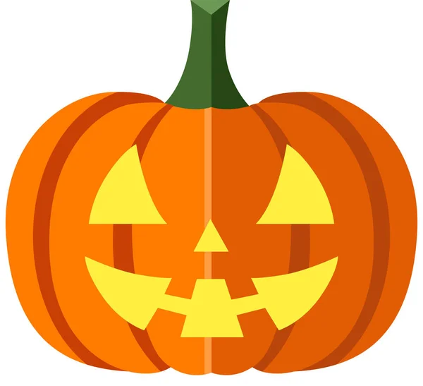 Glad Halloween Pumpa Isolerad Vit — Stock vektor