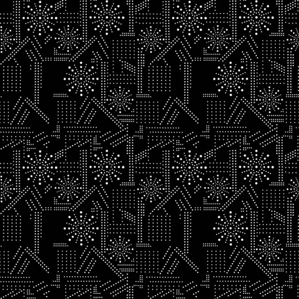 Blanco Negro Puntos Abstractos Patrón Sin Costura — Archivo Imágenes Vectoriales