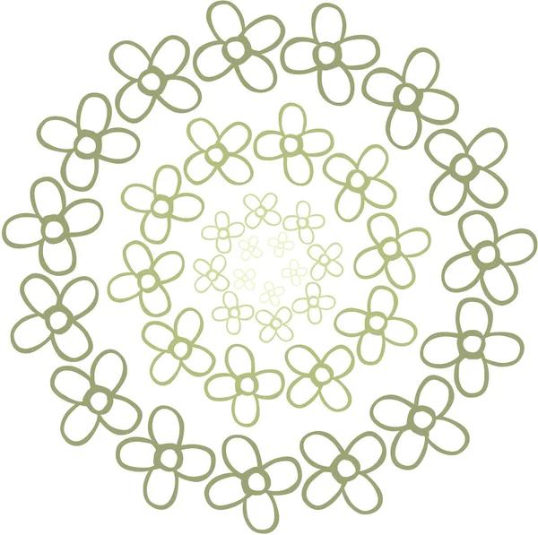 花から作られた丸い花のデザイン — ストックベクタ