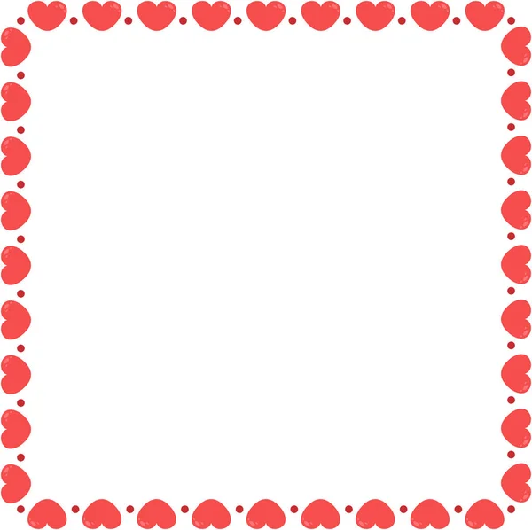 Empty Frame Made Red Hearts — Stock Vector