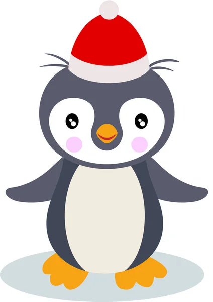 白で隔離された面白いペンギンクリスマス — ストックベクタ