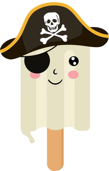 海賊アイス クリーム文字漫画 — ストックベクタ