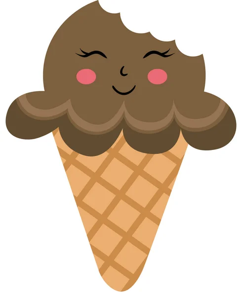 有趣的巧克力冰淇淋锥形 — 图库矢量图片