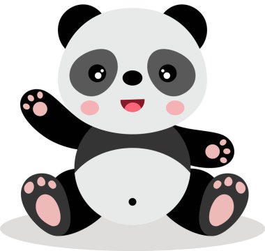 Sevimli panda el sallıyor.