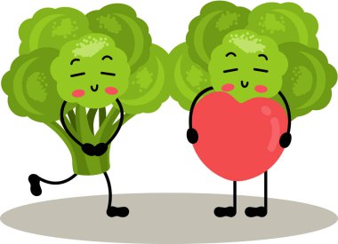 Birbirine aşık bir çift yeşil brokoli