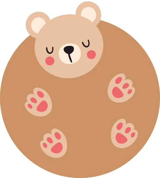 Αστείο Αρκουδάκι Στρογγυλό Σώμα — Διανυσματικό Αρχείο