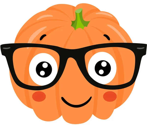 有趣的橙色南瓜配眼镜 — 图库矢量图片