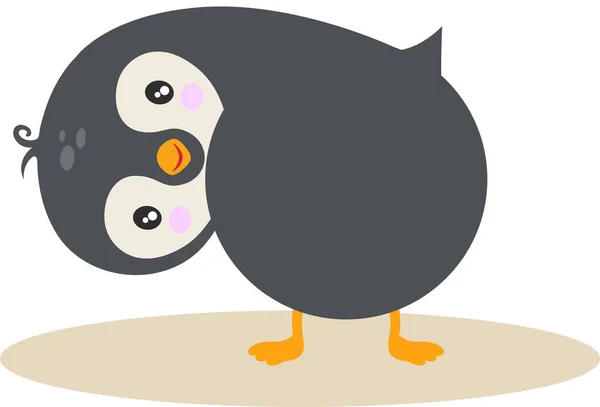 Mignon Pingouin Regardant Dos — Image vectorielle
