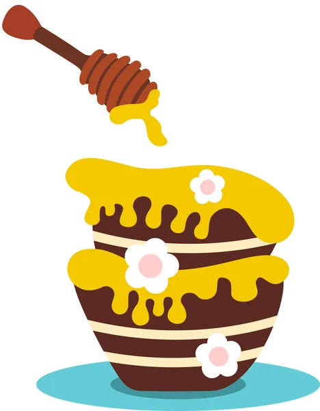 Słodkie Ciasto Miodowe Kwiatami — Wektor stockowy