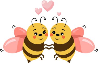 Birbirine aşık mutlu arılar