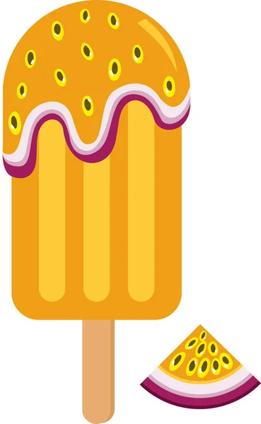 Delicious Ice Cream Stick Passion Fruit — Stock Vector
