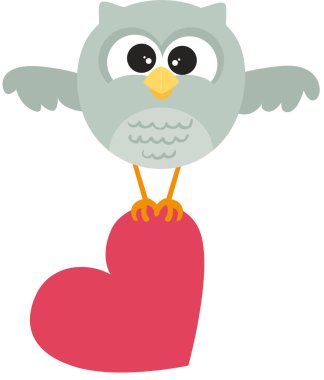 Sevimli baykuş kalbimin üstünde