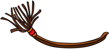 Cadı süpürgesinin komik karalaması.