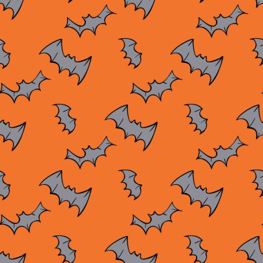 Yarasalarla turuncu desenli arkaplan