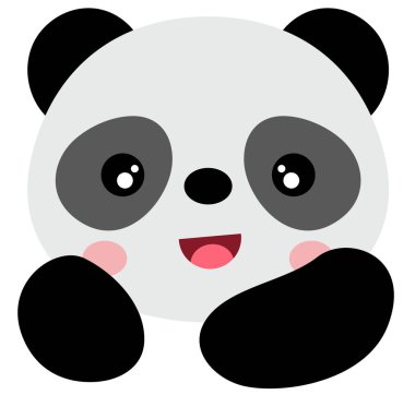 Beyaz tenli sevimli mutlu panda.