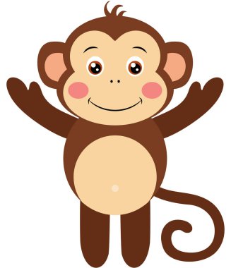 Beyaz tenli şirin maymun.