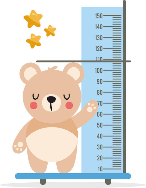 Cute teddy bear ruler for baby growth