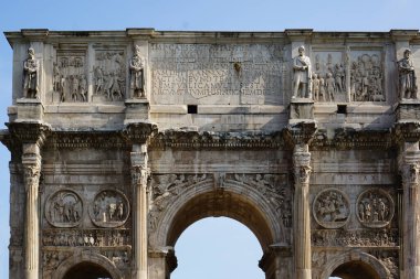 Rome, Italy - Setember 02 2023: Triumphal Arch of Septimius Severus