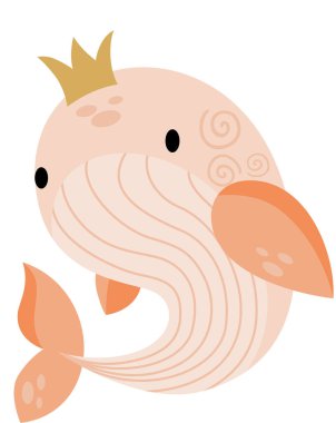 Taçlı sevimli balina prenses.