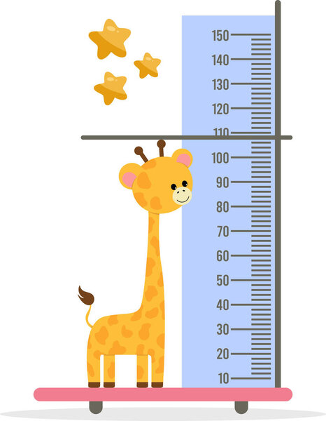 Симпатичная линейка жирафа для роста ребенка