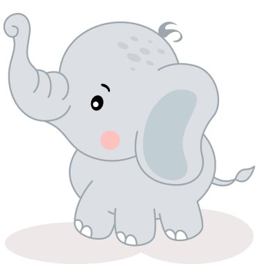 Sevimli bebek fil beyazda izole edilmiş