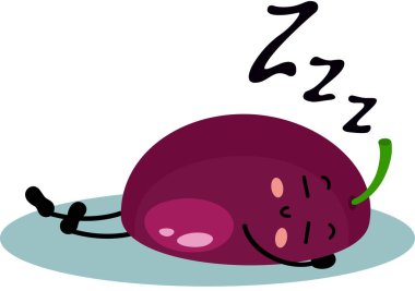 Taze egzotik tutku meyvesi maskotu uyuyor.