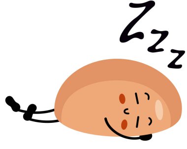 Taze yumurta komik maskot uyuyor.