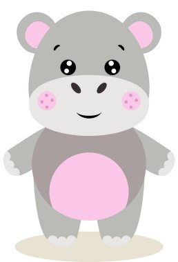 Beyaz tenli şirin küçük su aygırı.