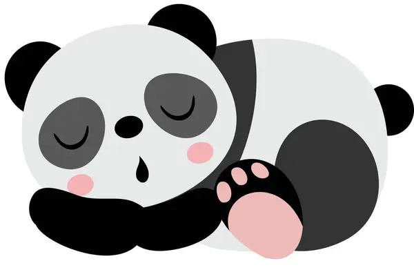 白で隔離されたかわいいパンダ睡眠 — ストックベクタ