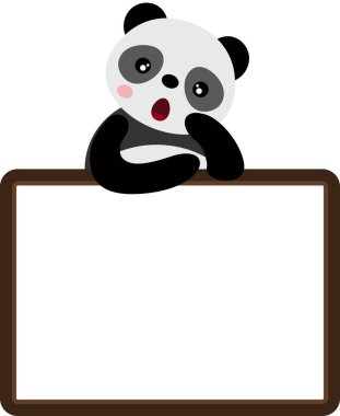 Boş çerçeveli sevimli panda