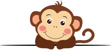 Sevimli maymun arkadan gözetliyor.